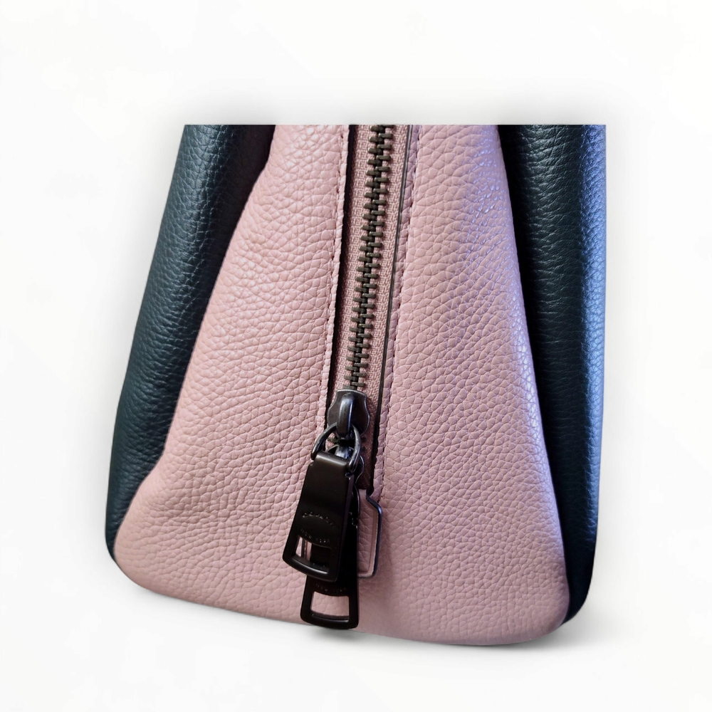 Coach Lora Carryall Handbag Colorblock Pink/ tan/ green womens shoulder bag - Picture 7 of 14